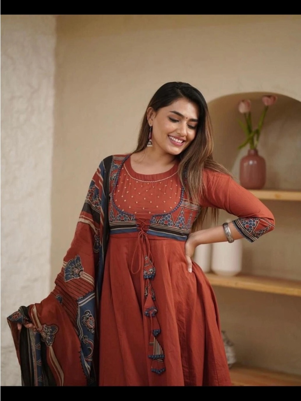 Indian Festival Wear Kurta Palazzo Dupatta Set Designer Anarkali Kurta Kurti Set